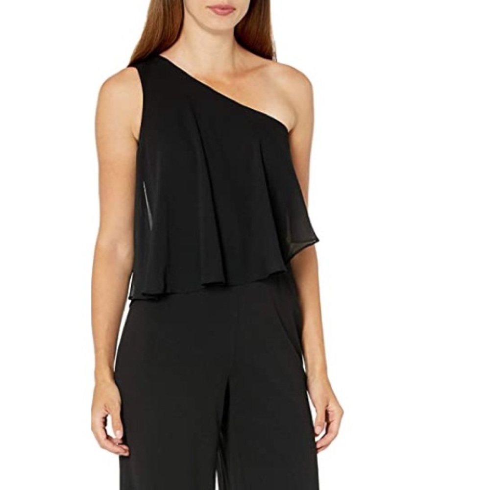 Calvin Klein womens Chiffon Popover Cape Jumpsuit